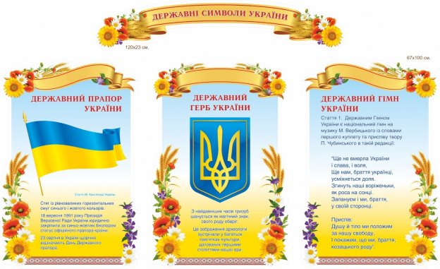 Стенд “Державні символи України” (Артикул: 9-1004) • Купити